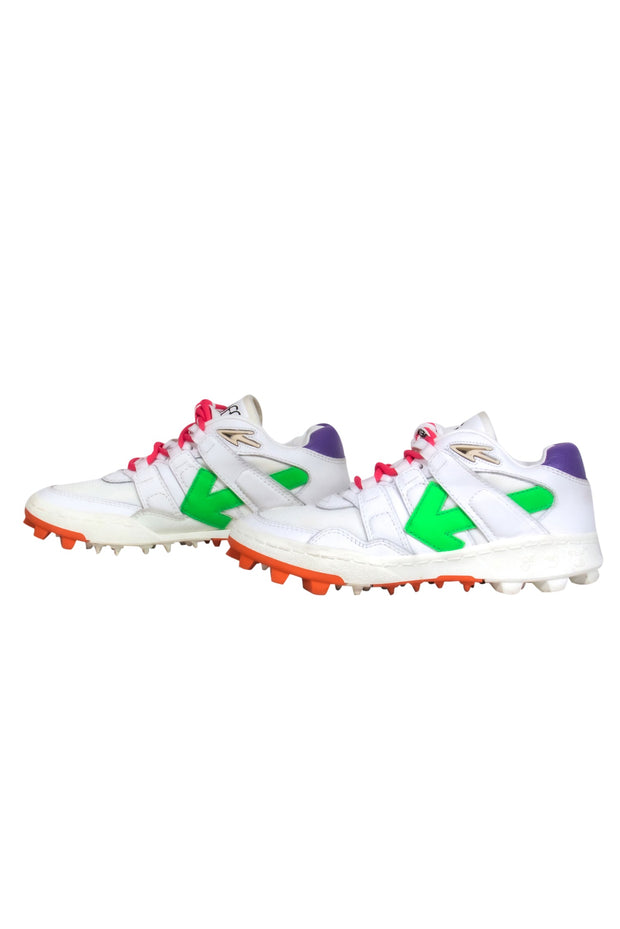 Current Boutique-Off-White - White & Multicolored Leather "Mountain Cleats" Sz 6