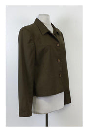 Current Boutique-Oscar by Oscar de la Renta - Olive Button-Up Jacket Sz 12