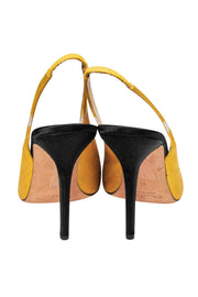 Current Boutique-Oscar de la Renta - Yellow Satin Ombre Slingback Heels Sz 11