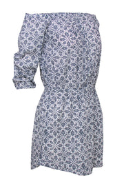 Current Boutique-Paige - White & Blue Paisley Printed Off-the-Shoulder Dress Sz S