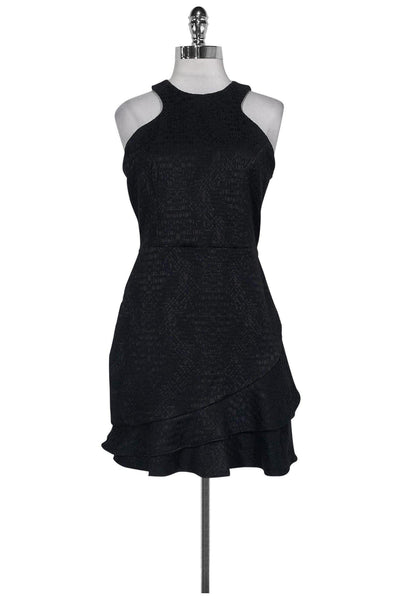 Current Boutique-Parker - Black Textured Dress w/ Ruffle Sz L