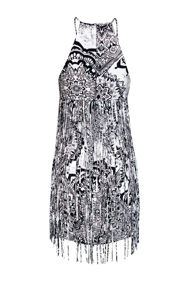 Current Boutique-Parker - Black & White Fringe Dress Sz XS