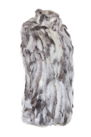 Current Boutique-Patrizia Luca - Grey & White Rabbit Fur Vest Sz M