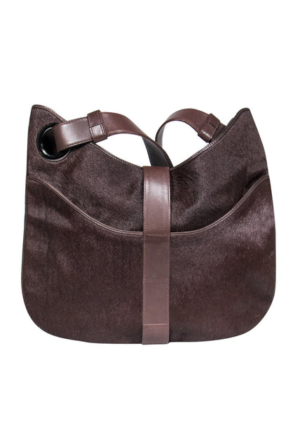 Dolce & Gabbana Brown Leather Travel Overnight Shoulder Bag