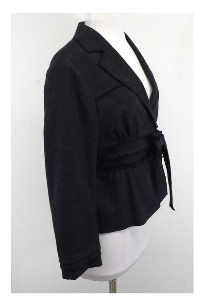 Philosophy di Alberta Ferretti - Dark Grey Wool Bow Front Jacket