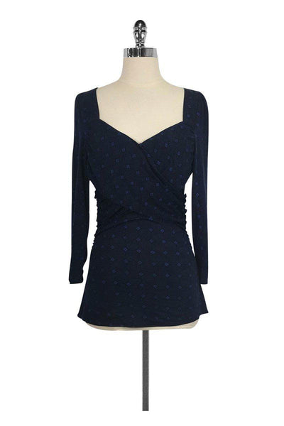 Current Boutique-Plenty by Tracy Reese - Navy Print Top Sz M
