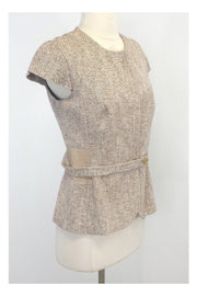 Current Boutique-Ports 1961 - Beige Cotton Blend Short Sleeve Jacket Sz 2