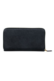 Current Boutique-Prada - Black Textured Zip-Around Large Wallet