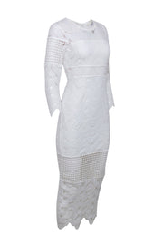 Current Boutique-Premonition - White Crochet Long Sleeve Maxi Dress Sz 2
