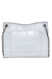Current Boutique-Proenza Schouler - White Leather Crocodile Embossed Chain Crossbody