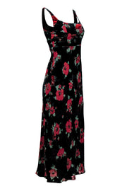 Current Boutique-RIXO - Black Velvet Burnout Poppy Print Midi Gown Sz XS