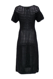 Current Boutique-Rachel Comey - Black Cotton A-Line Crochet Midi Dress Sz M