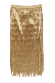 Current Boutique-Rachel Zoe - Gold Fringe Midi Skirt Sz S