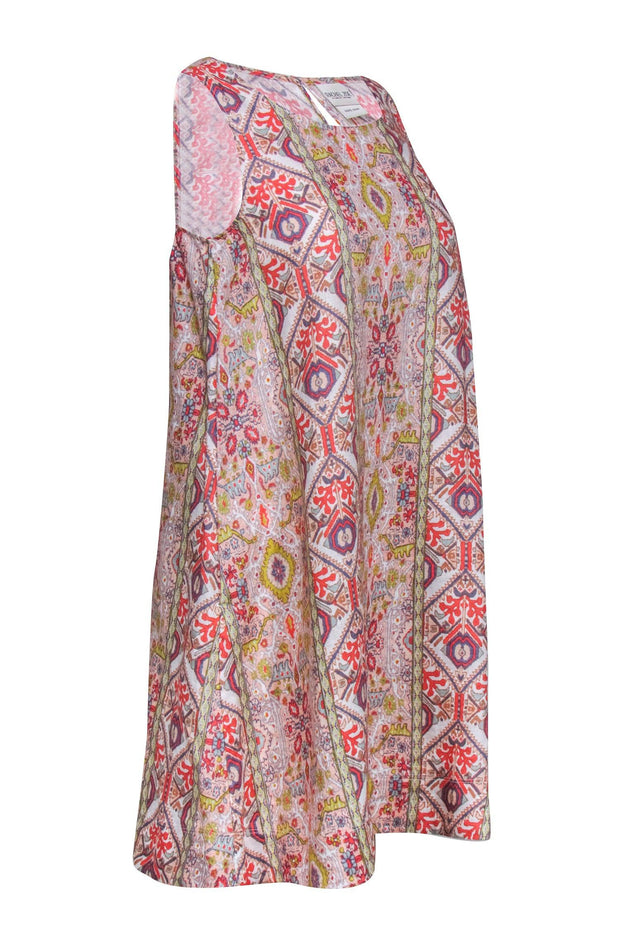 Current Boutique-Rachel Zoe - Multicolor Aztec Print Sleeveless Linen Dress Sz XS