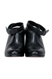 Current Boutique-Rag & Bone - Black Leather Ankle Wrap Shooties Sz 7.5