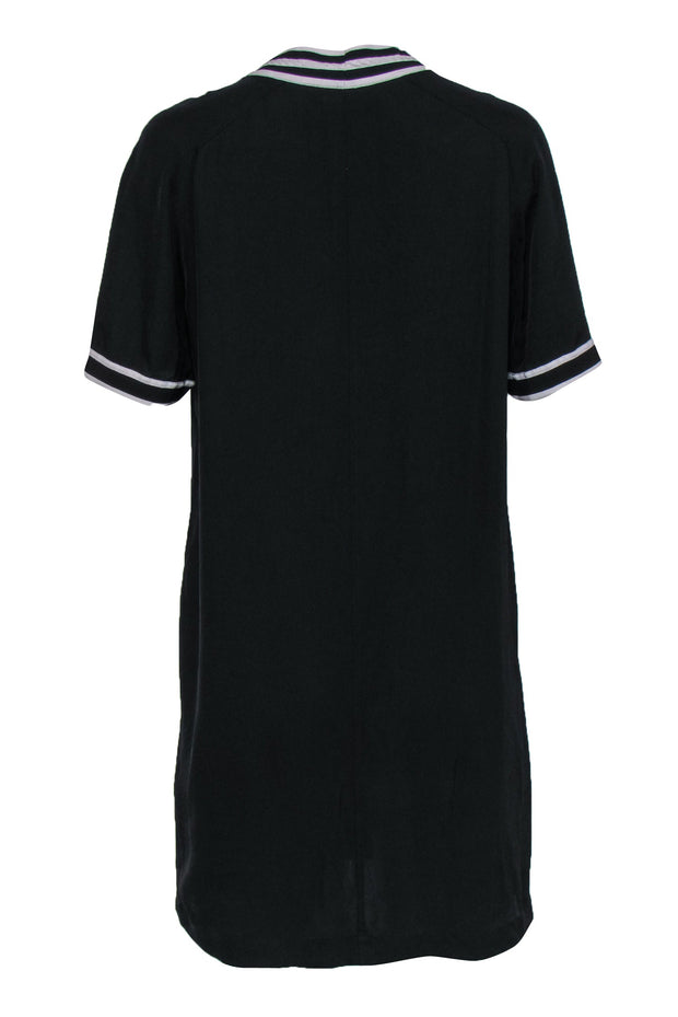Current Boutique-Rag & Bone - Black Short Sleeve Shift Dress w/ Striped Trim Sz XS