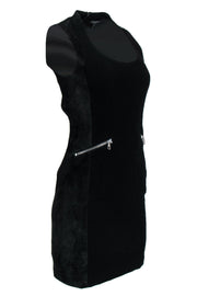 Current Boutique-Rag & Bone - Black Suede Paneled Mini Dress Sz 0