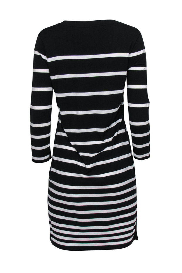Current Boutique-Rag & Bone - Black & White Striped Long Sleeve Knit "Sara" Dress Sz M