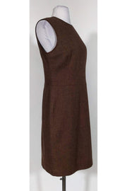 Current Boutique-Ralph Lauren - Brown Leather Trim Dress Sz 10