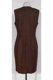 Current Boutique-Ralph Lauren - Brown Leather Trim Dress Sz 10