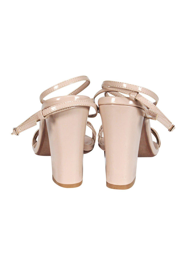 Current Boutique-Raye - Patent Nude Block Heels w/ Anklewrap Sz 6.5