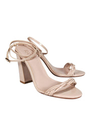 Current Boutique-Raye - Patent Nude Block Heels w/ Anklewrap Sz 6.5