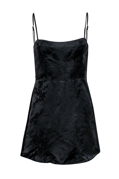 Current Boutique-Realisation Par - Black Satin Brocade Mini Dress Sz S