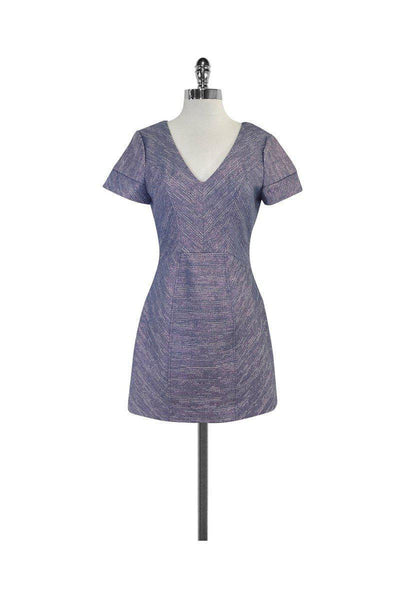 Current Boutique-Rebecca Minkoff - Blue & White Metallic Tweed Dress Sz 2