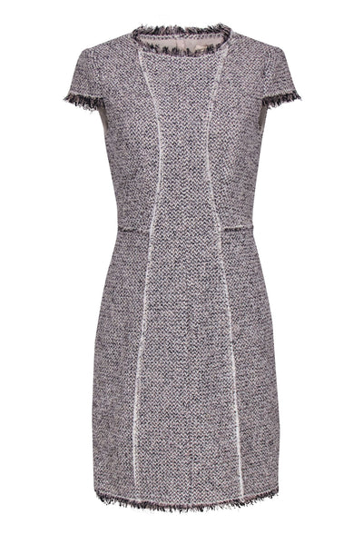 Current Boutique-Rebecca Taylor - Cream & Multi Woven Tweed Sheath Dress Sz 4