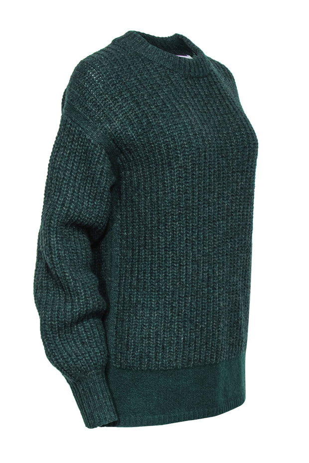 Current Boutique-Rebecca Taylor - Hunter Green Balloon Sleeve Wool Blend Oversized Sweater Sz S