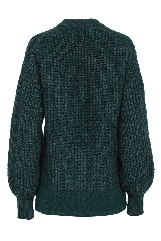 Current Boutique-Rebecca Taylor - Hunter Green Balloon Sleeve Wool Blend Oversized Sweater Sz S
