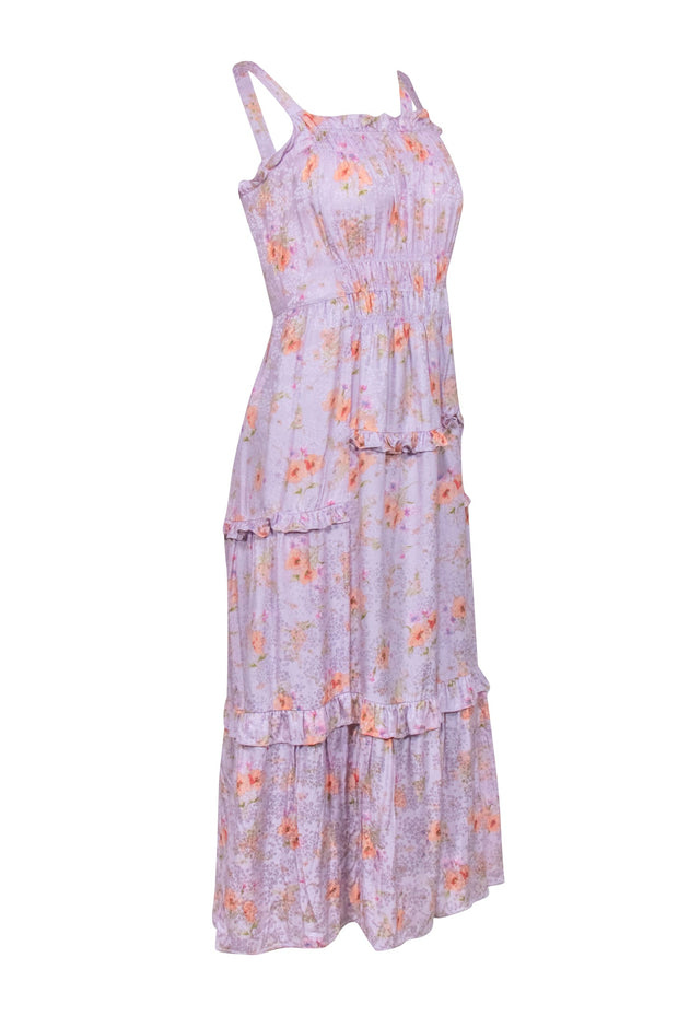 Current Boutique-Rebecca Taylor - Lavender Floral Sleeveless Maxi Dress Sz 0