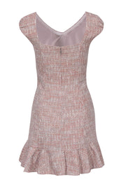 Current Boutique-Rebecca Taylor - Pink Tweed Sheath Dress w/ Flounce Hem Sz 4