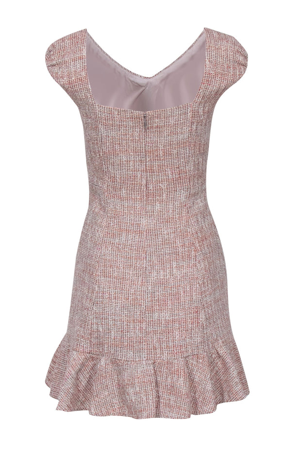 Current Boutique-Rebecca Taylor - Pink Tweed Sheath Dress w/ Flounce Hem Sz 4