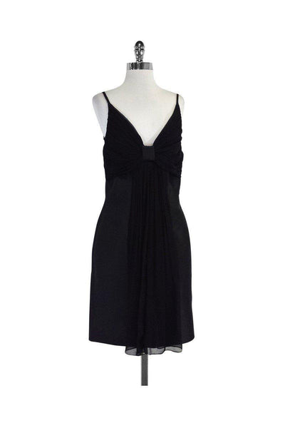 Current Boutique-Redux Charles Chang-Lima - Black Gathered Bow Dress Sz 10
