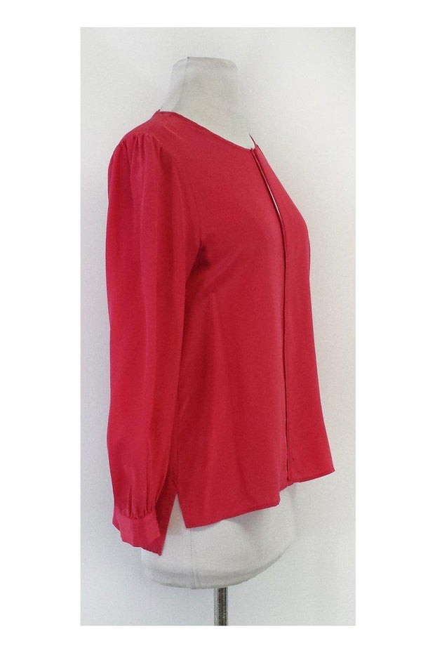 Current Boutique-Rory Beca - Pink Long Sleeve Silk Blouse Sz S