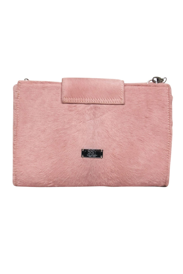 Current Boutique-SSY - Blush Pink Mini Purse w/ Silver Skull