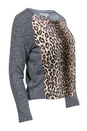 Current Boutique-Sandro - Grey Animal Print Sweater Sz L