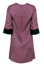 Current Boutique-Shoshanna - Black & Pink Diamond Shift Dress w/ Beading Sz 2