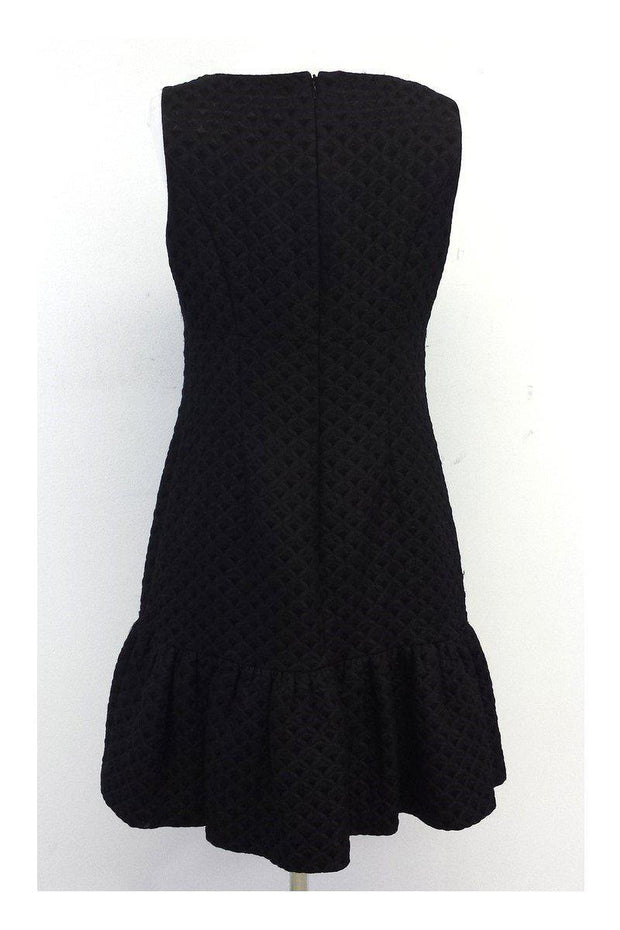 Current Boutique-Shoshanna - Black Quilted Ruffle Hem Dress Sz 10