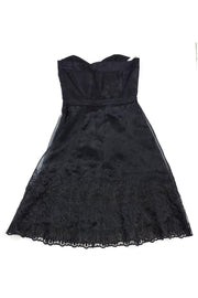 Current Boutique-Shoshanna - Black Strapless Floral Skirt Dress Sz 4