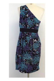 Current Boutique-Shoshanna - Blue, Purple & Black Floral Print Dress Sz 8