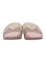 Current Boutique-Sigerson Morrison - Light Pink Patent Leather Perforated Mules w/ Straw Woven Trim Sz 9