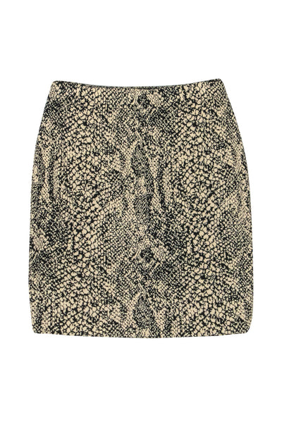 Current Boutique-St. John - Beige & Black Snakeskin Print Knit Pencil Skirt Sz 4
