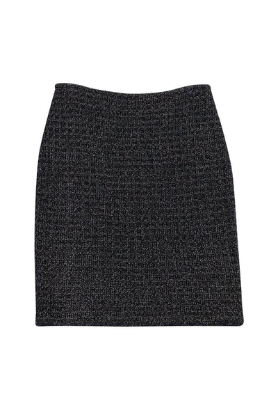 Current Boutique-St. John - Black Caviar w/ Silver Threads Skirt Sz 6