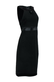 Current Boutique-St. John - Black Knit Dress w/ Halter Neckline & Jeweled Flower Sz 10