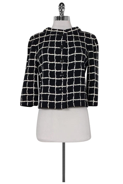 Current Boutique-St. John - Black & White Checkered Jacket Sz 6