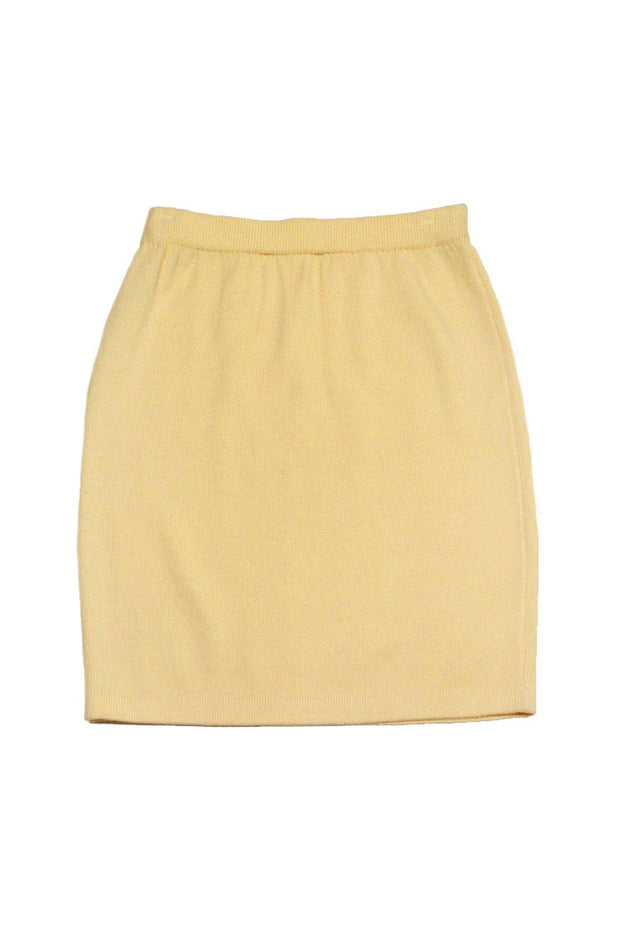 Current Boutique-St. John - Yellow Knit Pencil Skirt Sz 8
