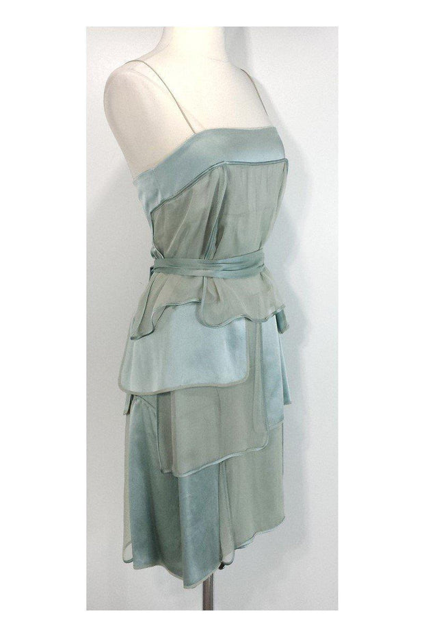 Current Boutique-Stella McCartney - Seafoam Green Silk Tiered Dress Sz 8