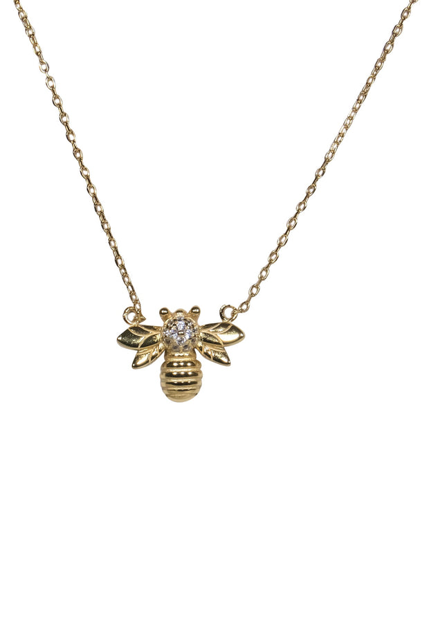 Current Boutique-Sterling Silver Gold-Plated Bee Pendant Necklace